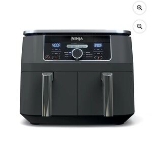 Ninja Foodi 8 qt 2-Basket Air Fryer, Black - DualZone Technology, Smart Finish